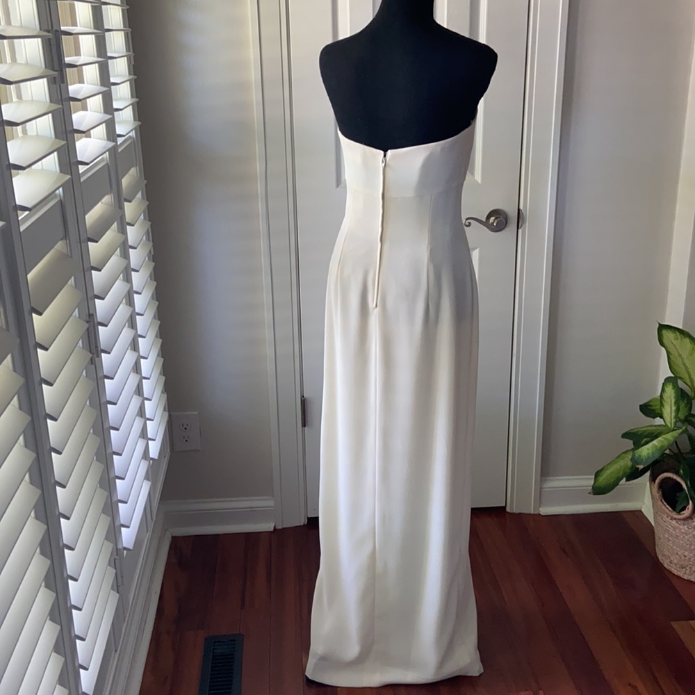 90s Vintage White Formal Strapless Dress Size 6 - Picture 3 of 14